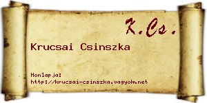 Krucsai Csinszka névjegykártya